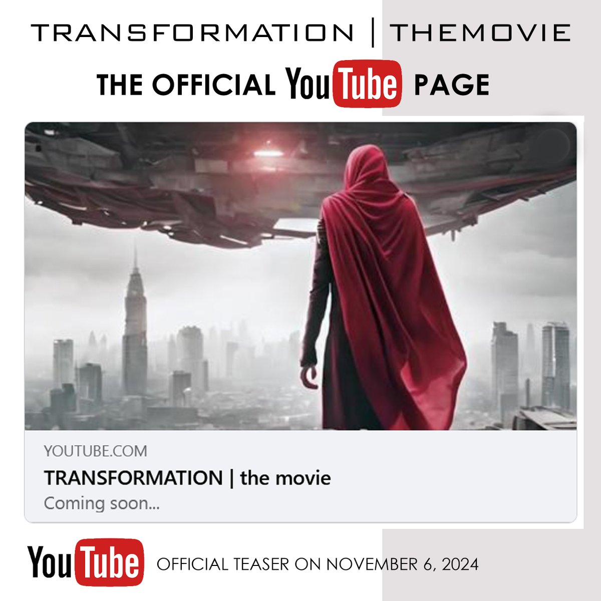 BarsottiMarcel's tweet photo. 🛸 TRANSFORMATION | THE OFFICIAL YOUTUBE MOVIE PAGE! First teaser coming soon!
https://t.co/NJM28V4DIv
#transformation #youtube #teaser #trailer #sciencefiction #movie #dystopian #future #marcelbarsotti #director #aliens #spaceships #artificalintelligence #shortfilm #festivalfilm https://t.co/BPTaoLPnVK