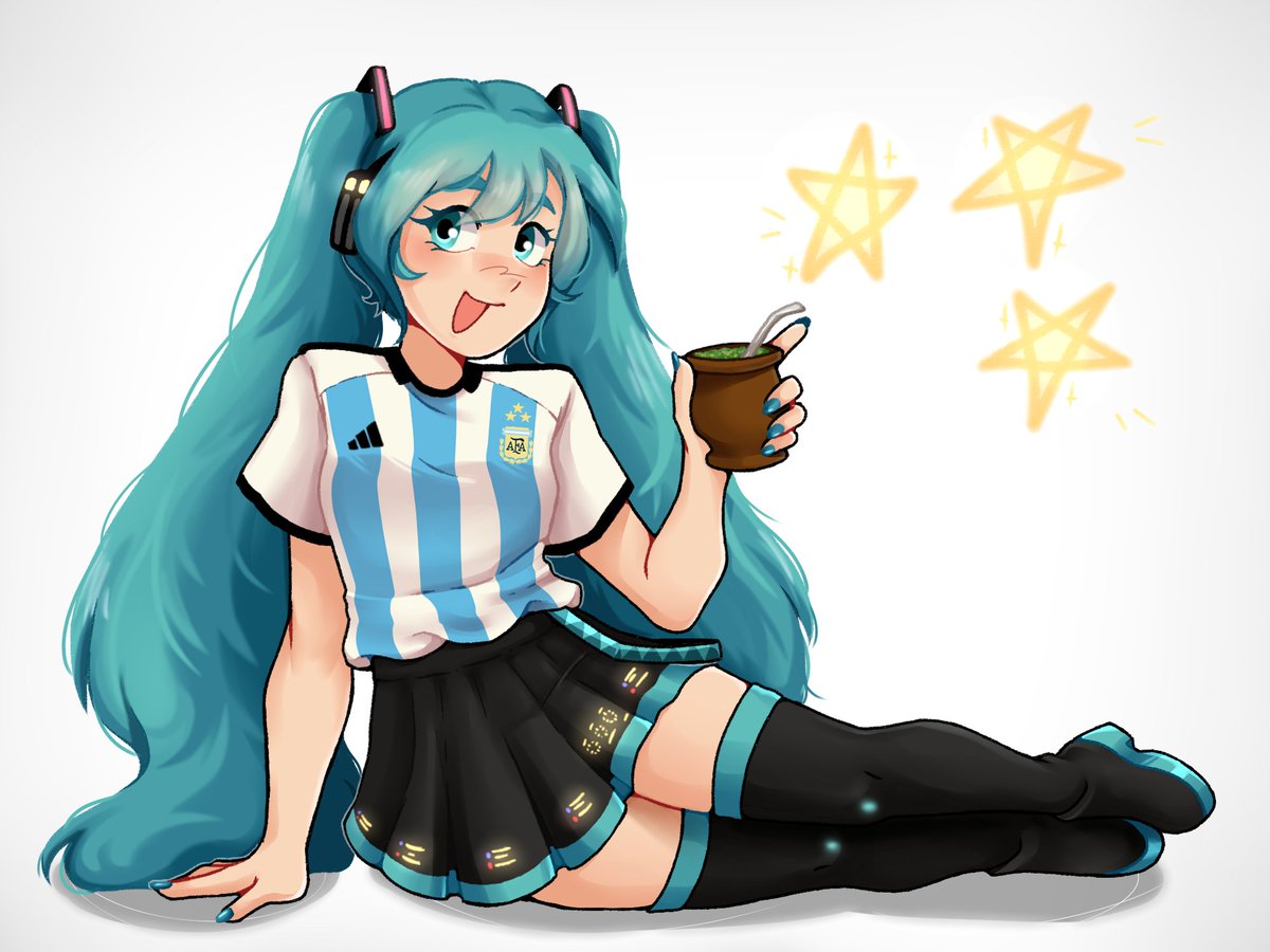 _CharmyCharm's tweet image. doy inicio por fin a esta cuenta con mi reina Miku Argenta &amp;lt;3 🇦🇷🧉
#初音ミク #HatsuneMiku #Argentina #fanart