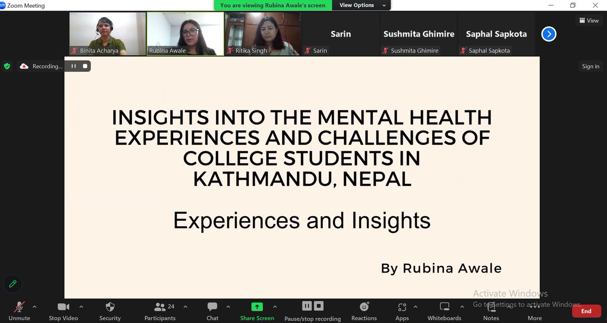 tpo_nepal's tweet photo. In case you missed our 32nd #webinar held on 21st August, 2024, video link:
https://t.co/YT9HYEtKBt
In this webinar, our speaker Ms.  Rubina Awale shared valuable insights on "Insights into the Mental Health Experiences and Challenges of College Students in Kathmandu, Nepal https://t.co/yXTqib66nM
