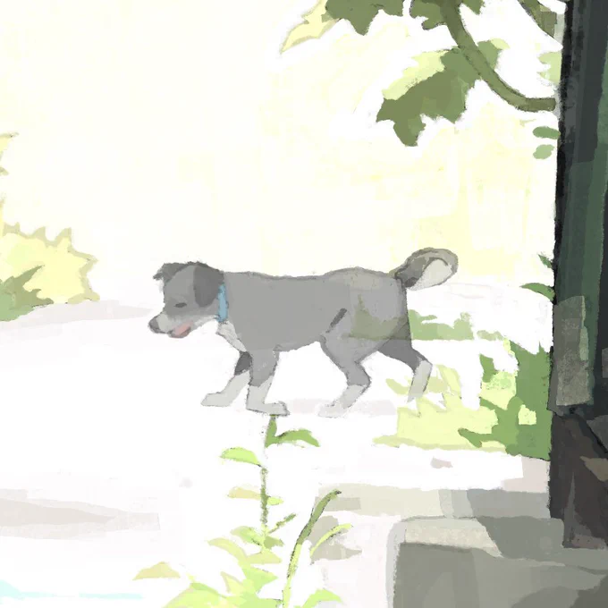 「残像」と「それぞれの夏」で描いてるのはハナっていう犬です 