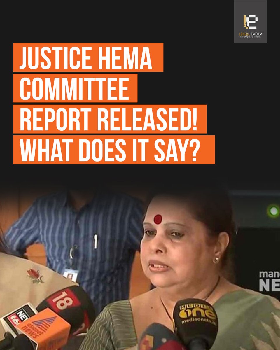 LegalEvolvAI's tweet photo. Justice Hema Committee Report has been released which talks about the exploitation faced by women in Malayalam film industry. What does it say? Lets have a look!
#JusticeHemaCommitteeReport #MalayalamFilmIndustry #Exploitation #SexualHarrasment #WomenSafety #LegalNews #LegalEvolv https://t.co/ONcITPVS9h