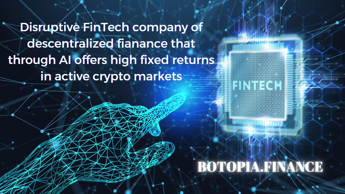 BotopiaFinance's tweet image. 🟣🔵⚪ Decentralized finance (DeFi) fintech that facilitates access to profitable passive income through the use of artificial intelligence operating on our customer service platform.
#Blockchain #fintech #defi
Botopia.Finance
