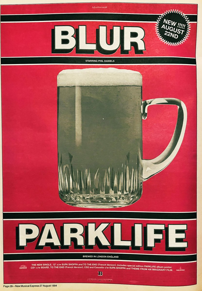 🚨Huge Britpop anniversary alert!🚨

Happy 30th birthday to the single “Parklife” by Blur.

<a href="/blurofficial/">blur</a> <a href="/Damonalbarn/">Damon Albarn</a> <a href="/alexjameshq/">Alex James</a> <a href="/DaveRowntree/">Dave Rowntree</a> <a href="/grahamcoxon/">graham coxon</a>