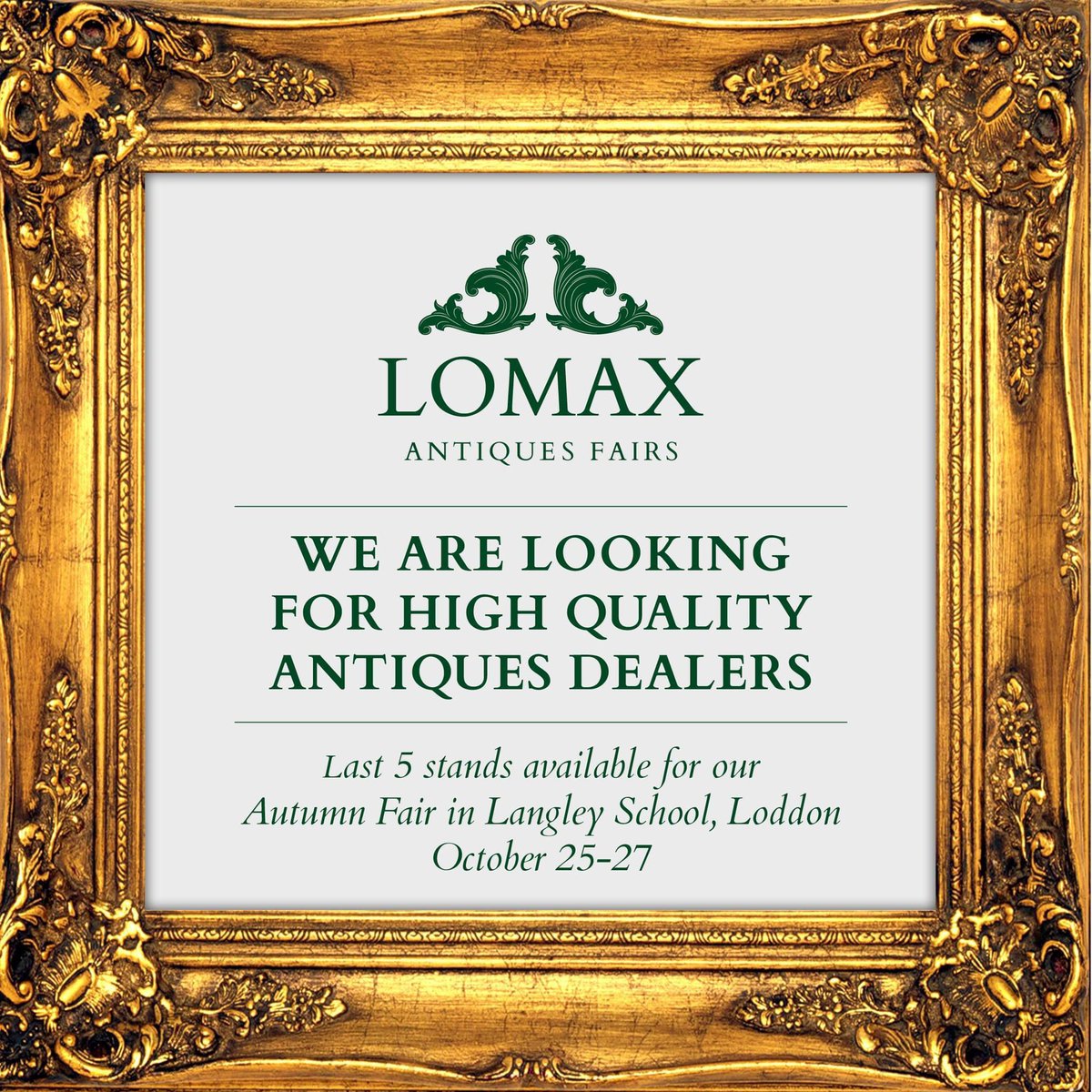 We are excited to have our new Autumn fair at Langley School in Norfolk this October. 
We have just a few stands available for high quality dealers in fine art and antiques. 
Don't miss out - get in touch today to secure your place!

#antiques #antiquesfairs #norfolk