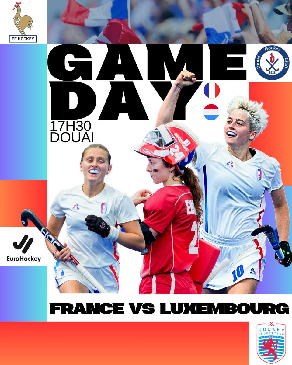 𝐆𝐚𝐦𝐞 𝐝𝐚𝐲⚔️ 
Les bleues entrent dans ce TQEurohockey 📅 

Rendez vous à 17H30 🆚️ Luxembourg 🇱🇺