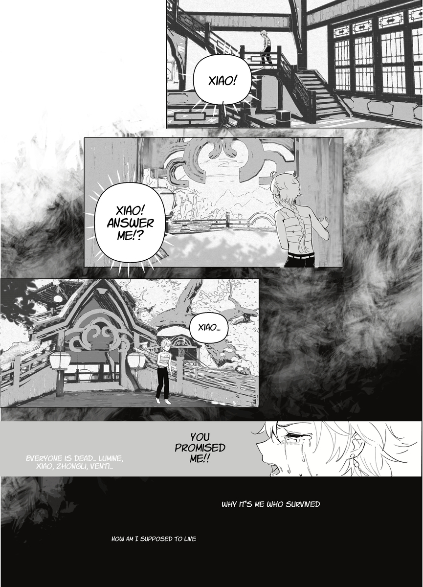 lim3cake's tweet image. #XiaoAether Manga for Angst Day of #aether_week2024

#genshinimpact #hoyocreators #genshinfanart #魈空 (1/2)