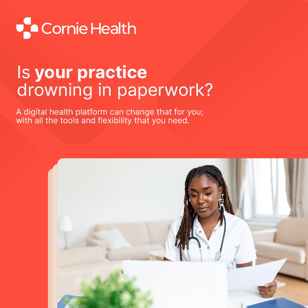 CornieHealth's tweet photo. Tired of juggling paperwork and long patient queues? 

With a Digital Health practice you can run your operations smoothly, and you have more time to focus on what truly matters: PATIENT'S CARE 

#digitalhealth #healthcare #nigeriandoctors #medicalpractice #patientcare https://t.co/wyVfpdKCyN