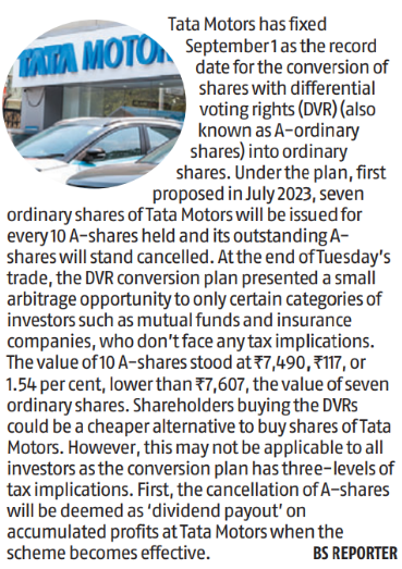 amil_sharma28's tweet photo. TaMo sets Sep 1 as record date for DVR conversion.
#TataMotors https://t.co/sYBDSdKes7