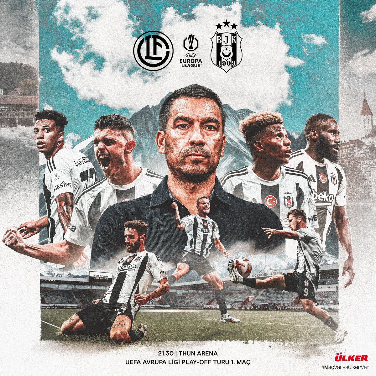 Besiktas's tweet image. 📢 Bugün #BeşiktaşınMaçıVar
🏆 @EuropaLeague play-off turu ilk maç
🆚 Lugano
📍 Thun Arena 
⏰ 21.30 
🦅 #BoğazınEfendisi

@Ulker | #MaçVarsaÜlkerVar