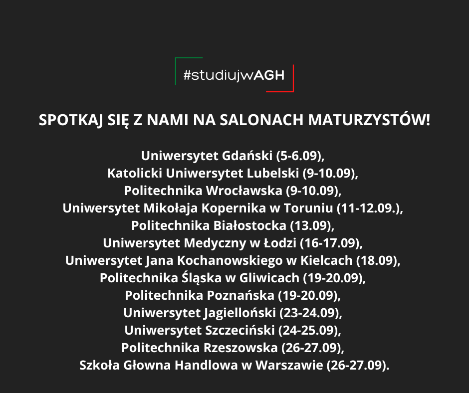 studiujwagh's tweet photo. Halo halo MATURZYŚCI 2025! 
Spotkajcie się z nami na Salonach Maturzystów i porozmawiajmy o studiowaniu 💪

#studia2024 #studia2025 #matura2024 #matura2025 #studiujwagh #AGH #salonmaturzystow https://t.co/RpbVLCA4xX