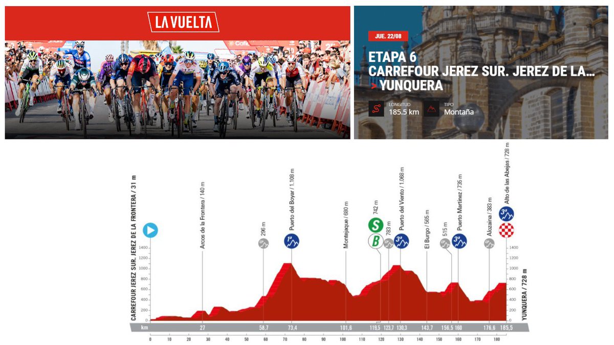 ciudadjerez's tweet photo. 🚴‍♂️Jerez vivirá hoy muy intensamente la salida de la 6ª etapa de la Vuelta Ciclista

⏱️ Partirá a las 12.40 horas desde Carrefour Sur, en dirección a Cuatro Caminos, Minotauro, Avenida de Arcos y Rotonda 6

🚗 Las restricciones de tráfico comenzarán una hora antes https://t.co/oYUfut2xT9
