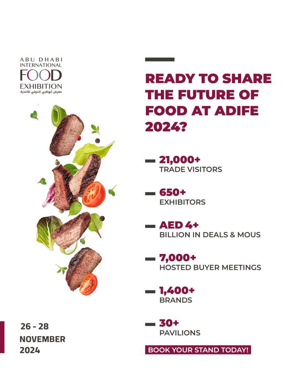 adife_ae's tweet photo. Be part of #ADIFE 2024 and tap into the world’s wealthiest, most innovative, and fastest-growing markets. Unlock lucrative opportunities, forge valuable connections and gain essential insights.
Book your stand today via this link: https://t.co/ZtLlO3r1ZS https://t.co/0VfCkAG4wJ