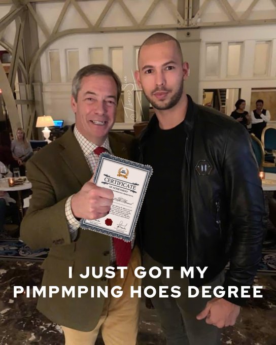 Just before Andrew Tate got arrested in Romania for trafficking he was in the US to meet Nigel Farage<a href="/tag/seagullis"class="tags"><span>#seagullis</span></a>
