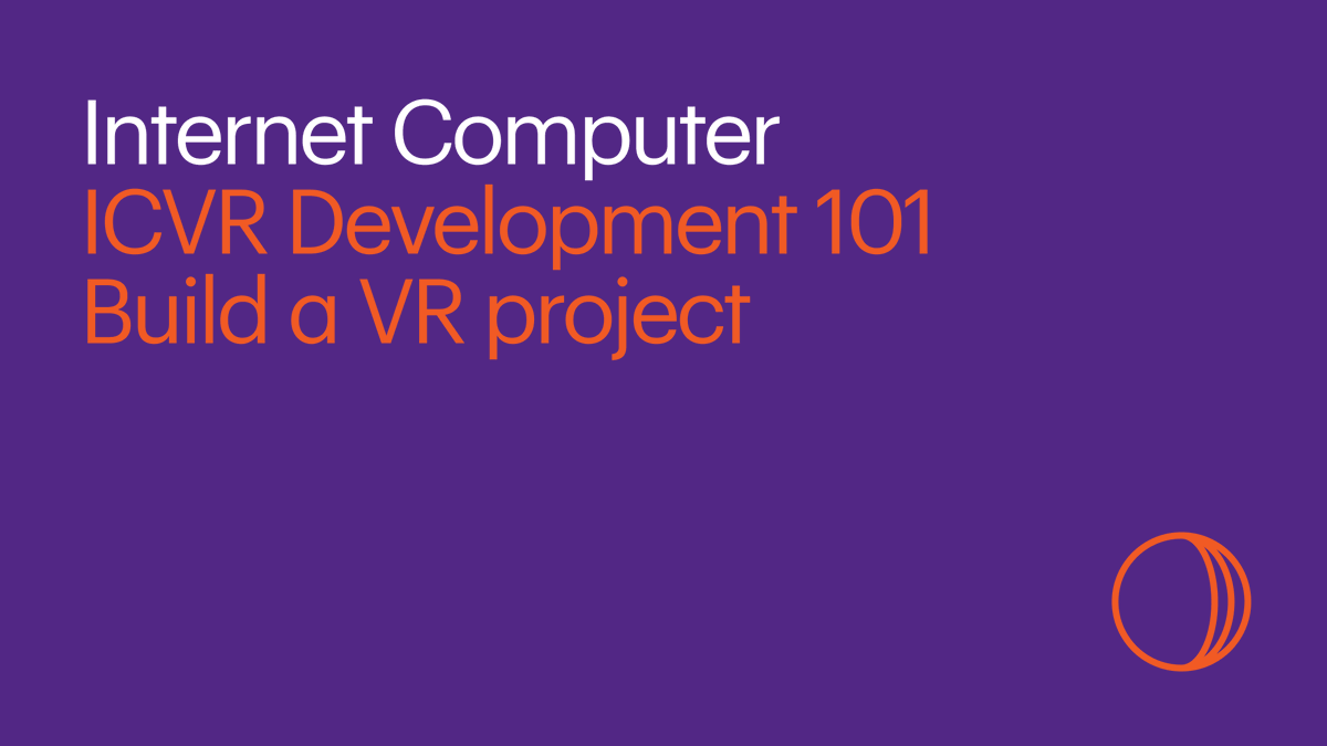 🛠️ Build your own unique VR experience on the Internet Computer Protocol in our new @ICVRhub Development 101 Challenge and its related course: dacade.org/communities/ic…

💪 Earn 3 ICP (∼ $23 USD) for making a successful submission!