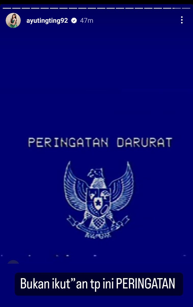 BREAKING NEWS:
The Duchess of Sukmajaya, Her Majesty Queen Ayu Ting Ting binti Haji Abdul Rojak has joined the movement!!! 😭😭😭🌹

Keluarga Ayah Ojak YESSS!!!
Keluarga Ayah Mulyono NOOOO!!!
#KawalPutusanMK