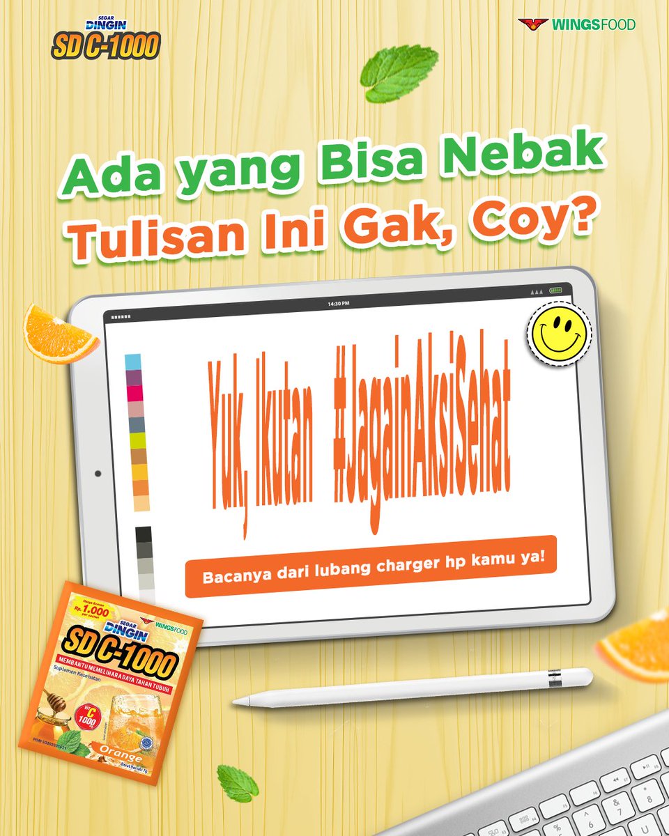 Udah mau weekend gini, masih pada fokus gak, Coy? 🤔

Yuk, tes fokus kamu sambil baca tulisan di bawah. Eits, biar makin fokus dan imun kejaga, jangan lupa bikin SD C-1000 dulu yaa! 😋

#SDC1000 #JagainImunKamu #JagainAksiSehat