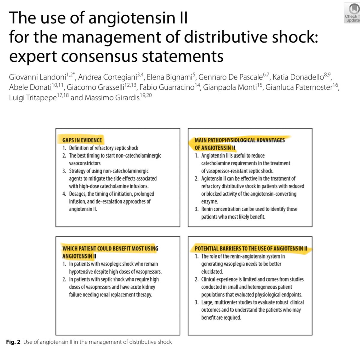 eddyjoemd's tweet photo. As angiotensin II makes its way into our hospitals, we are trying to find where it fits in our armamentarium. Questions such as “When should we start it?” and “Who would benefit the most?” come to mind. 🎩 tip to the authors including @giovannilandoni 

https://t.co/4Ise540F2X https://t.co/5N69HTpGfy