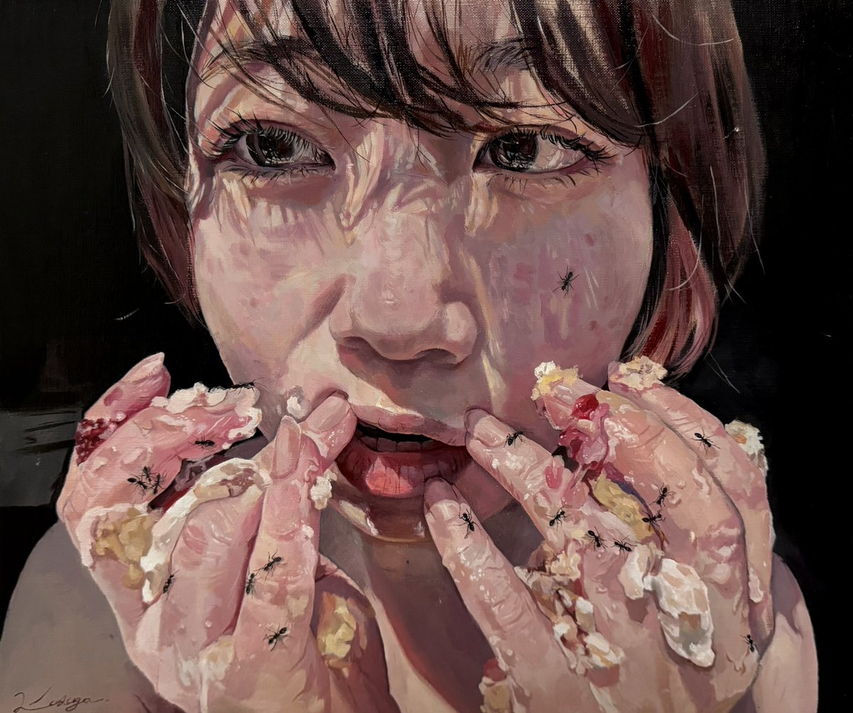 kasuga_kaho's tweet image. 【お知らせ】

明日8/23からグループ展が始まります！
こちらの（新作3点＋リメイク1点）4点、展示いたします！

また、9/5（木）夕方頃に在廊しようと思っていますので、どうぞよろしくお願いします…！🙇‍♀️