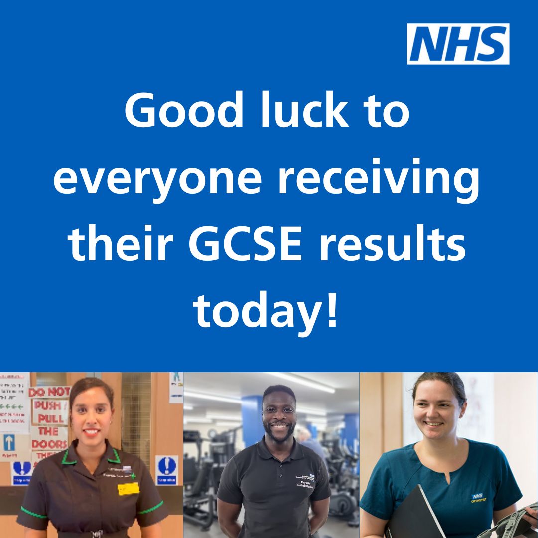 Good luck if you're getting your results today! If you didn’t get what you need, don’t panic. 

There are more than 350 NHS careers with a range of routes in including apprenticeships and going straight into work.  

Visit healthcareers.nhs.uk to explore your options.