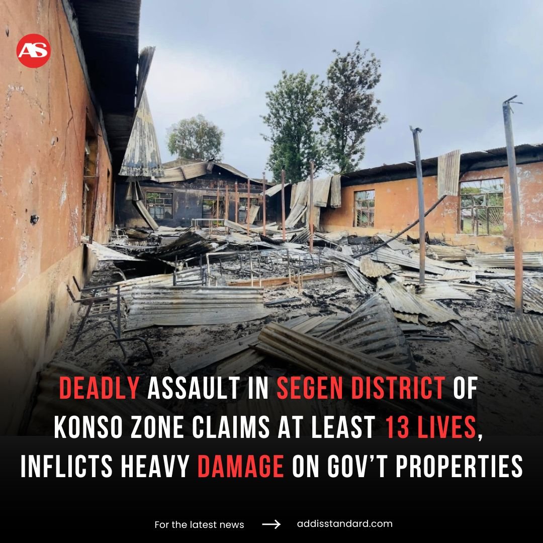 addisstandard's tweet photo. #Ethiopia: Deadly assault in #Segen district of #Konso zone claims at least 13 lives, inflicts heavy damage on gov’t properties and public infrastructure

A deadly assault in the Segen district of Konso Zone, South Ethiopia, claimed the lives of eight police officers and five civilians on August 18, 2024. The death toll later rose to 14, according to Urmale Ugande, the district administrator, who described the attackers as "members of an extremist group."

The attackers, from the #Derashe and #Burji zones, set fire to homes and government buildings, forcing local forces to withdraw. "When the militia and police forces were compelled to withdraw from the area, overwhelmed by the group’s superior strength, the extremists set fire to several homes," Urmale stated. The Ethiopian National Defense Force and Federal Police have since intervened, but the damage is extensive, with losses exceeding 600 million birr.

https://t.co/qAsjwnYtQI
