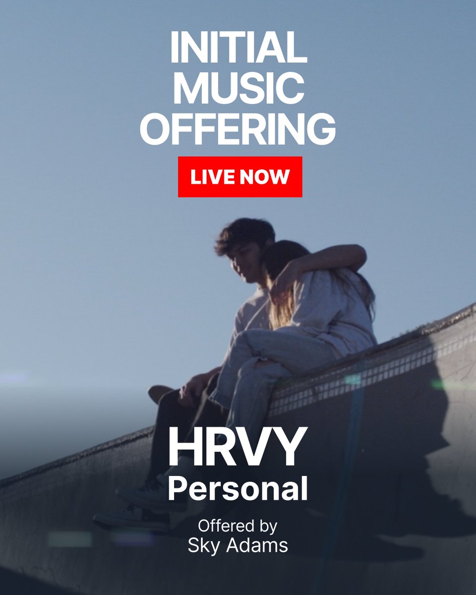 INITIAL MUSIC OFFERING NOW LIVE: Personal by HRVY, offered by producer Sky Adams!

Info:
-17.39% yield based on the last 12 months of digital performance.
-€10.00 per share
-7 years since release
-600M+ streams across Spotify and YouTube

masterexchange.com/personal-imo-o…