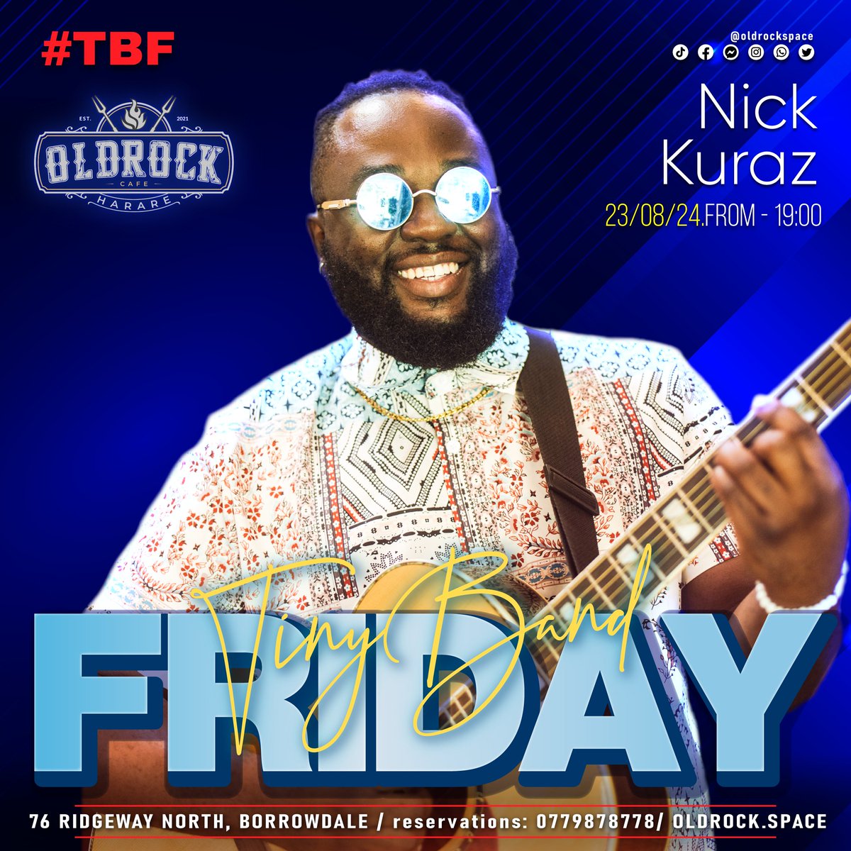oldrockspace's tweet image. Tiny Band Friday is on tomorrow with Nick Kuraz taking you to another place with music that speaks to your vibe and rhythm. Enjoy food and drinks at the Old Rock Cafe and get on the dancefloor in the spirit of summer&apos;s warmer nights. #OldRockCafe #Foodie #Dance #Drinks #Laughter