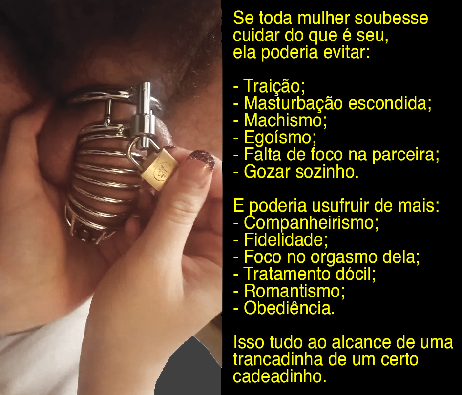 Sabia que existia esse tipo de aparelhinho? Chamamos de "cinto de castidade masculina" e é um artigo que vem crescendo no mercado de brinquedos eróticos. Gostou né? Confessa! Quer saber mais sobre esse fetiche? Visita meu blog: …idademasculinacontrolada.blogspot.com