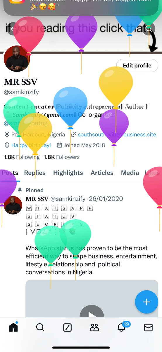 I got balloons today 🎉🎉🎉

Your Media friend 
Your Go-To Guy 
Your Surest Plug 
Digital Image Consultant 
Community Manager

Happy birthday to me 😎