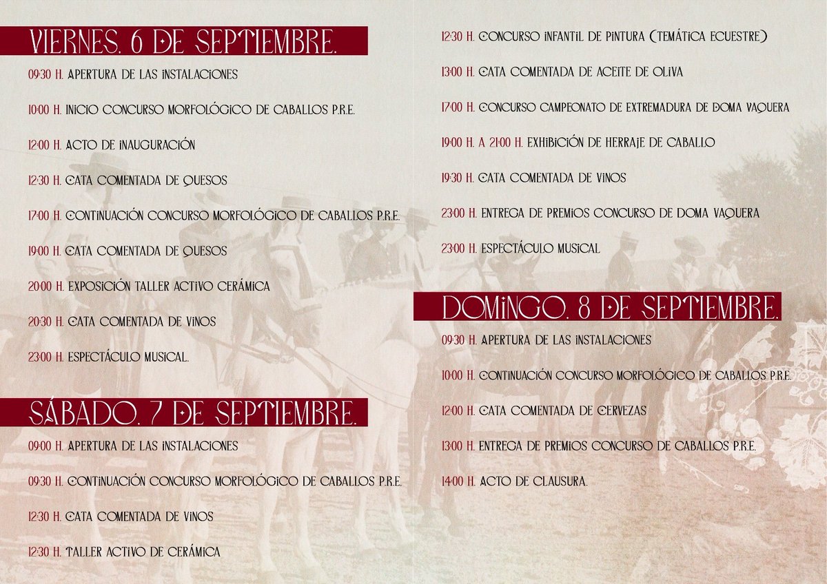 📝 PROGRAMACIÓN ECUESTRE TORREJONCILLO 2024
