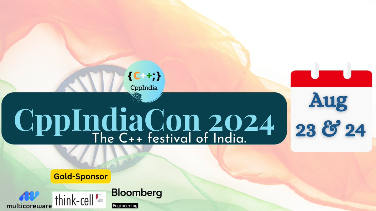 CppIndiaUG's tweet image. 📣 Did you register for CppIndiaCon 2024?

The link to attend CppIndiaCon 2024 is shared with all who registered for the conference.

You still have chance if you are not yet registered. Grab your tickets: konfhub.com/cppindiacon2024

#cppindia #cppindiacon2024

#cpp #cplusplus