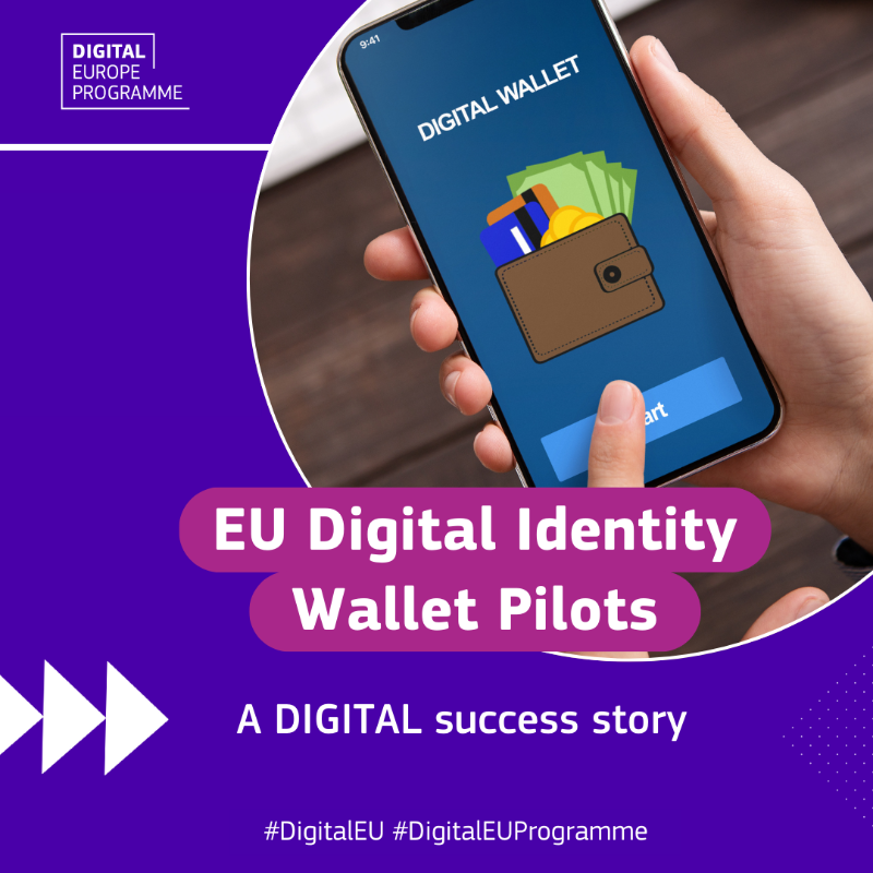 DigitalEU's tweet photo. ⏳ The #EUDigitalIdentity Wallet is on the way!
🆔📲 Thanks to the testing of @Potential_EU, you'll soon be able to securely open bank accounts, sign docs & access eGov services anywhere in the 🇪🇺... just with your digital wallet app!
Find out more about this Pilot project👇