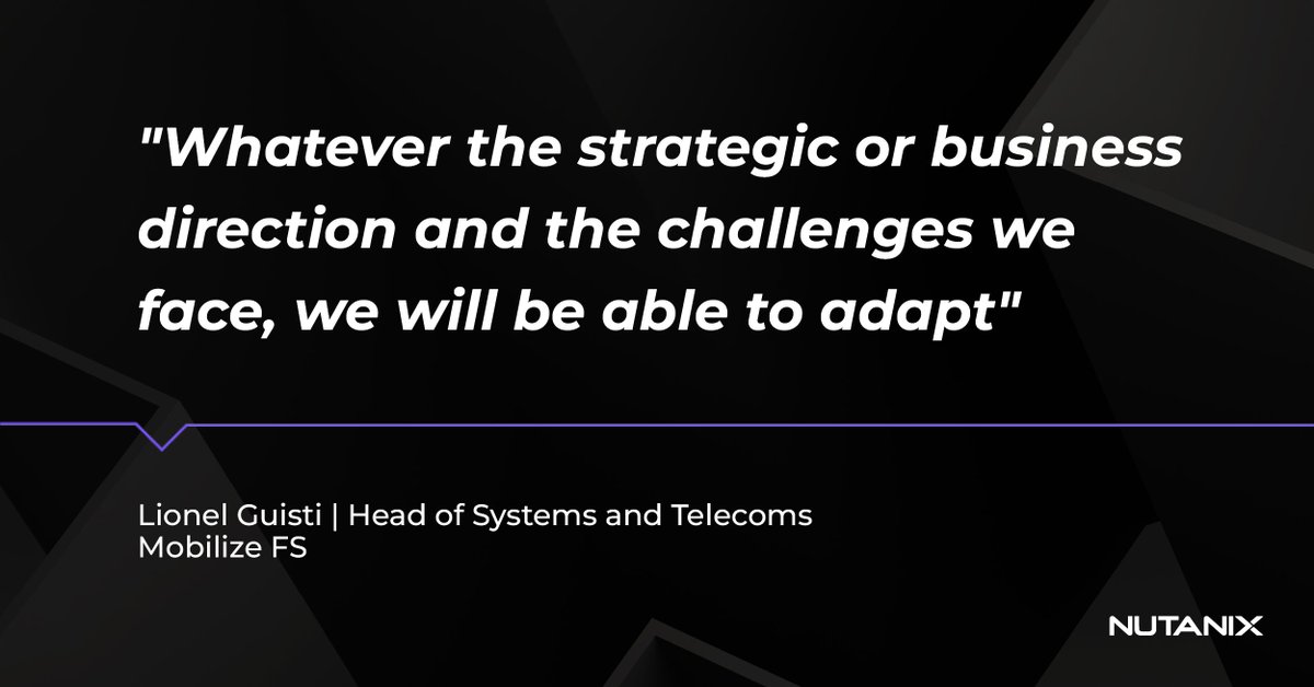 When <a href="/Mobilize_FS/">Mobilize Financial Services</a> embarked on a downsizing journey, #Nutanix was there to provided simplicity and improved performance gains of more than 30%. 🤝

Learn more about their project: bit.ly/3Pw55jL