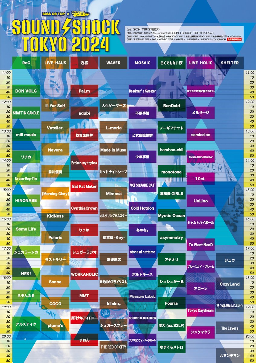 ✅#SS_T24 出演者を最終チェック‼️

⚡Ⅲ for Self <a href="/3rd_forSelf333/">Ⅲ for Self</a>

8月27日(火) 下北沢8会場
BASS ON TOP× #ゼンミュー pre
⚡SOUND SHOCK TOKYO 2024⚡

＼当日は12:00〜LIVE HAUS出演！／

チケットは各バンド予約！
か⬇️にて！
tiget.net/events/322991

#SS_T24