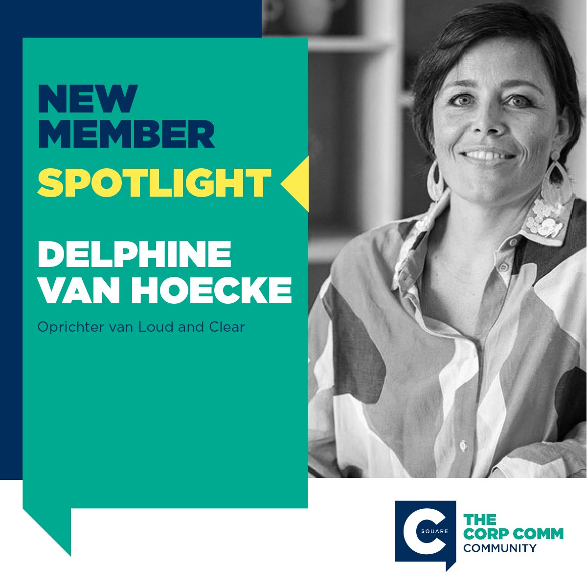 We are pleased to announce Delphine Van Hoecke as a new member! She owns a PR and communication company, Loud and Clear, and her mission is to assist companies in reaching their target audience by building a strong image through powerful PR and valuable content.
Welcome, Delphine