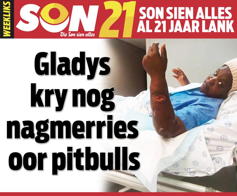 Gladys kry steeds nagmerries oor hoe drie pit bulls haar en haar kind aangeval en byna doodgebyt het.
