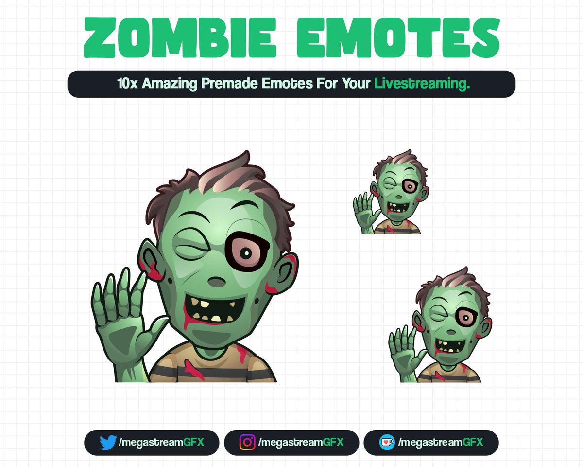 MegastreamGFX's tweet photo. Zombie twitch emotes 🧟🧟‍♀️

Can directly check the details at this link ⏬⏬
https://t.co/U5yZJSTyed?

And get the best promo every day!
Come on 😎

#graphicdesigner #logo #twitch #opencommissions #AnimatedEomtes #twitchemotes #chibiemotes #Sticker #Emotes #cuteEmotes #digitalert https://t.co/2Hr0l2Euts
