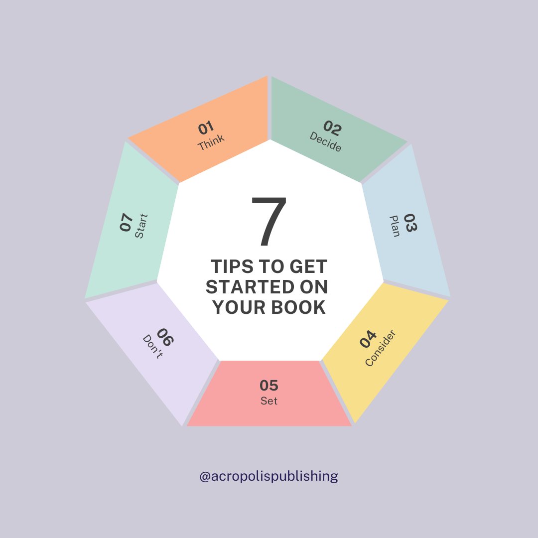 acropolispub's tweet photo. Struggling to start your book? We can help! 

Follow the thread for 7 tips to start!  🧵

#acropolispublishing #nonfiction #nonfictionuk #writingtips #writing #books #newauthor #writertips https://t.co/KCzL6Fpanl