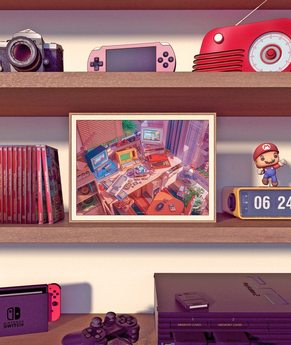 Good-old fashioned collection of your hobbies🎮

Retro print here inprnt.com/gallery/omorph… ✨