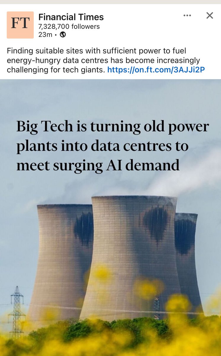 HaderA1i's tweet photo. In the not too distant future. Data centres will be consuming 50% of the world’s energy. 

I will leave the implications of this to you. https://t.co/9JVv8lsC4e