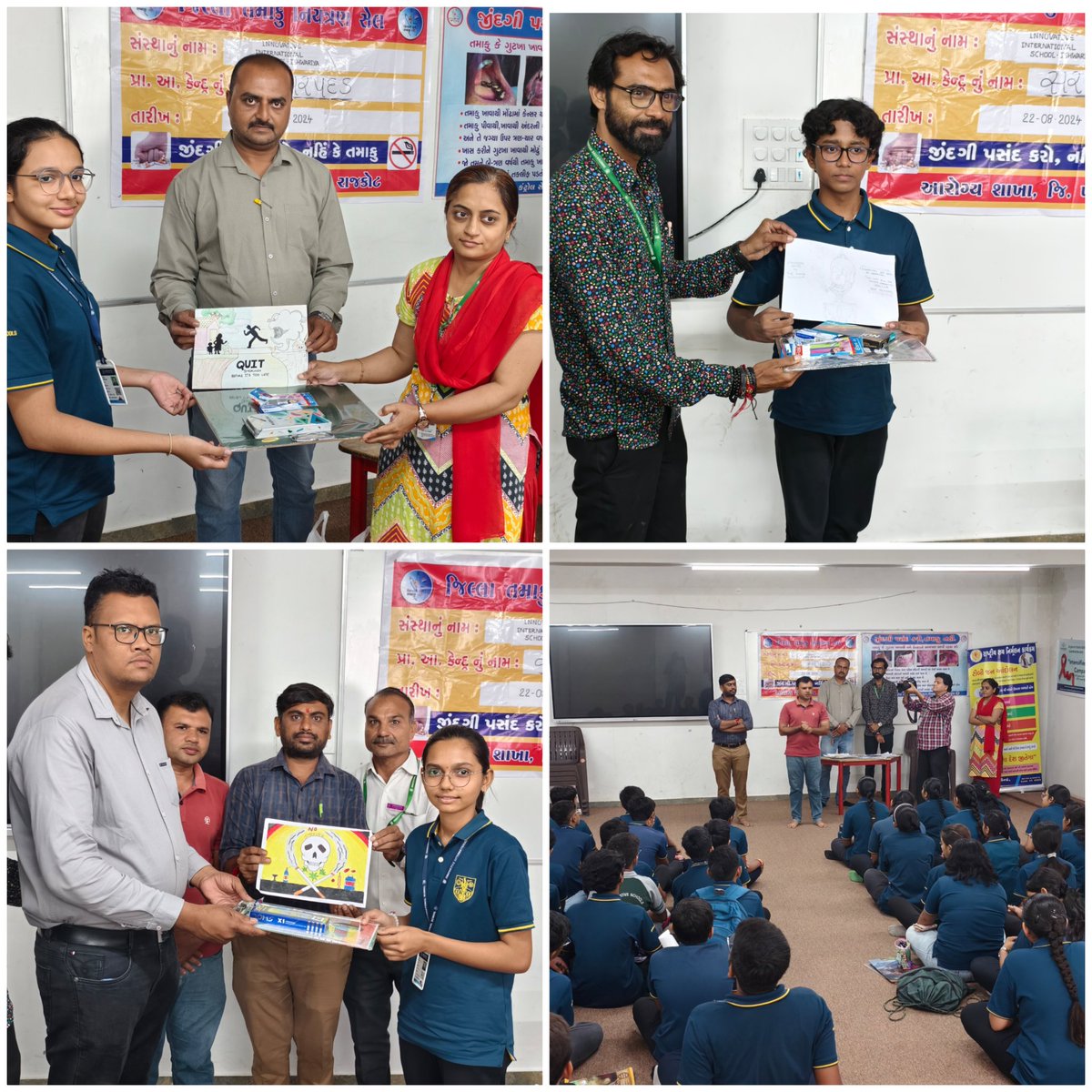 PHC - સરપદડ દ્વારા તમાકુ નિયંત્રણ કાર્યક્રમ અંતર્ગત આજરોજ ઇનોવેટિવ ઇન્ટરનેશનલ સ્કૂલ ગામ:- ઇશ્વરીયા ખાતે ચિત્ર સ્પર્ધા નું આયોજન કરવામાં આવેલ.કાર્યક્રમ બાદ સ્પર્ધા માં ભાગ લીધેલ આ બાળકો ને પ્રોત્સાહન રૂપે ઇનામ આપવામાં આવેલ.
<a href="/DDORAJKOT1/">District Panchayat Rajkot</a> 
<a href="/SbccHealth/">Sbcc.Health.District Panchayat Rajkot</a>
