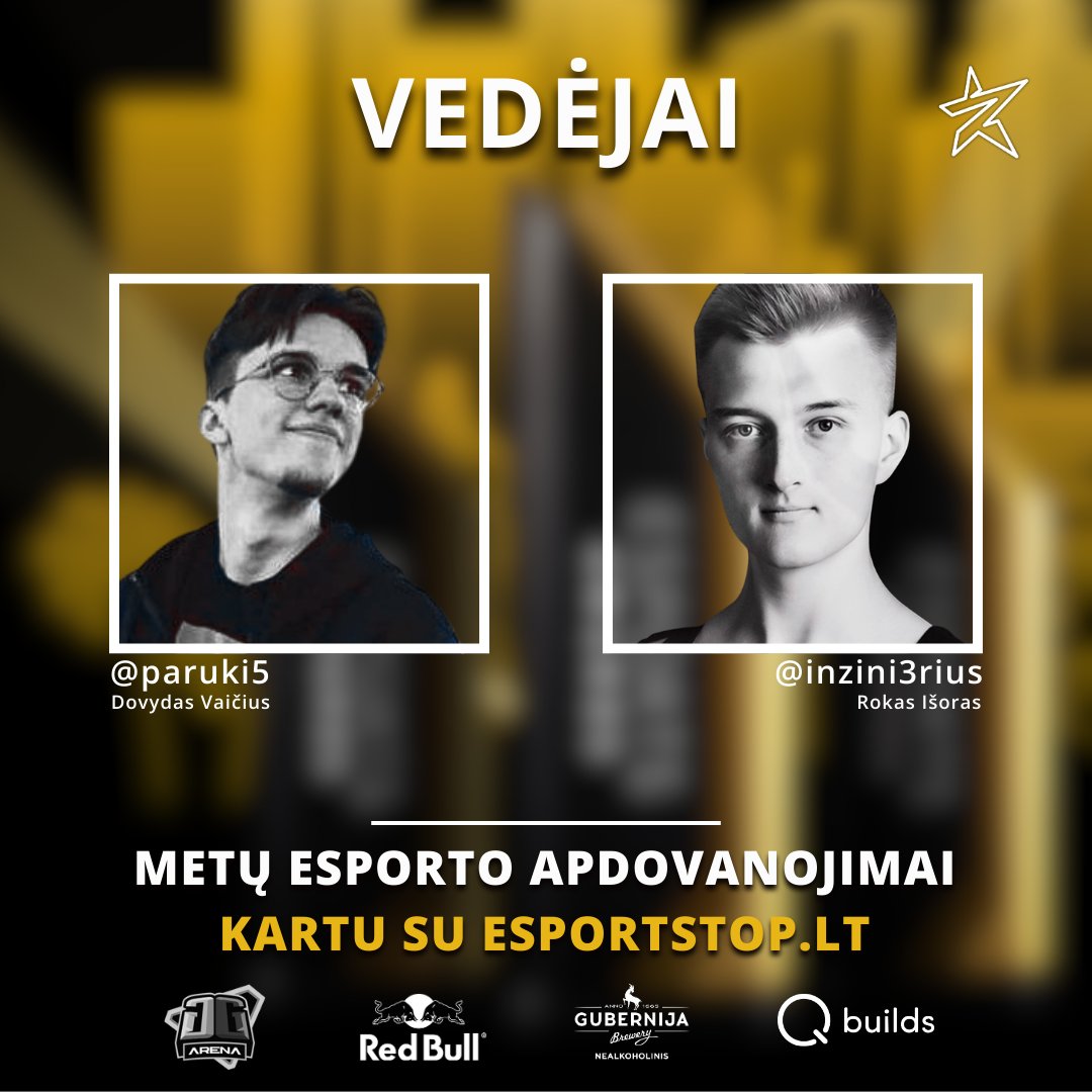 🇱🇹 Esports Top ⭐️ 🇺🇦❤️ (@esportotopas) on Twitter photo Pristatome metų Esporto Apdovanojimų transliacijos vedėjus!👇⭐️
🎙️<a href="/ParukiG/">Paruki 🇺🇦 🇱🇹</a> x <a href="/Inzini3rius2/">Inzini3rius</a> Pristatome metų Esporto Apdovanojimų transliacijos vedėjus!👇⭐️
🎙️<a href="/ParukiG/">Paruki 🇺🇦 🇱🇹</a> x <a href="/Inzini3rius2/">Inzini3rius</a>
