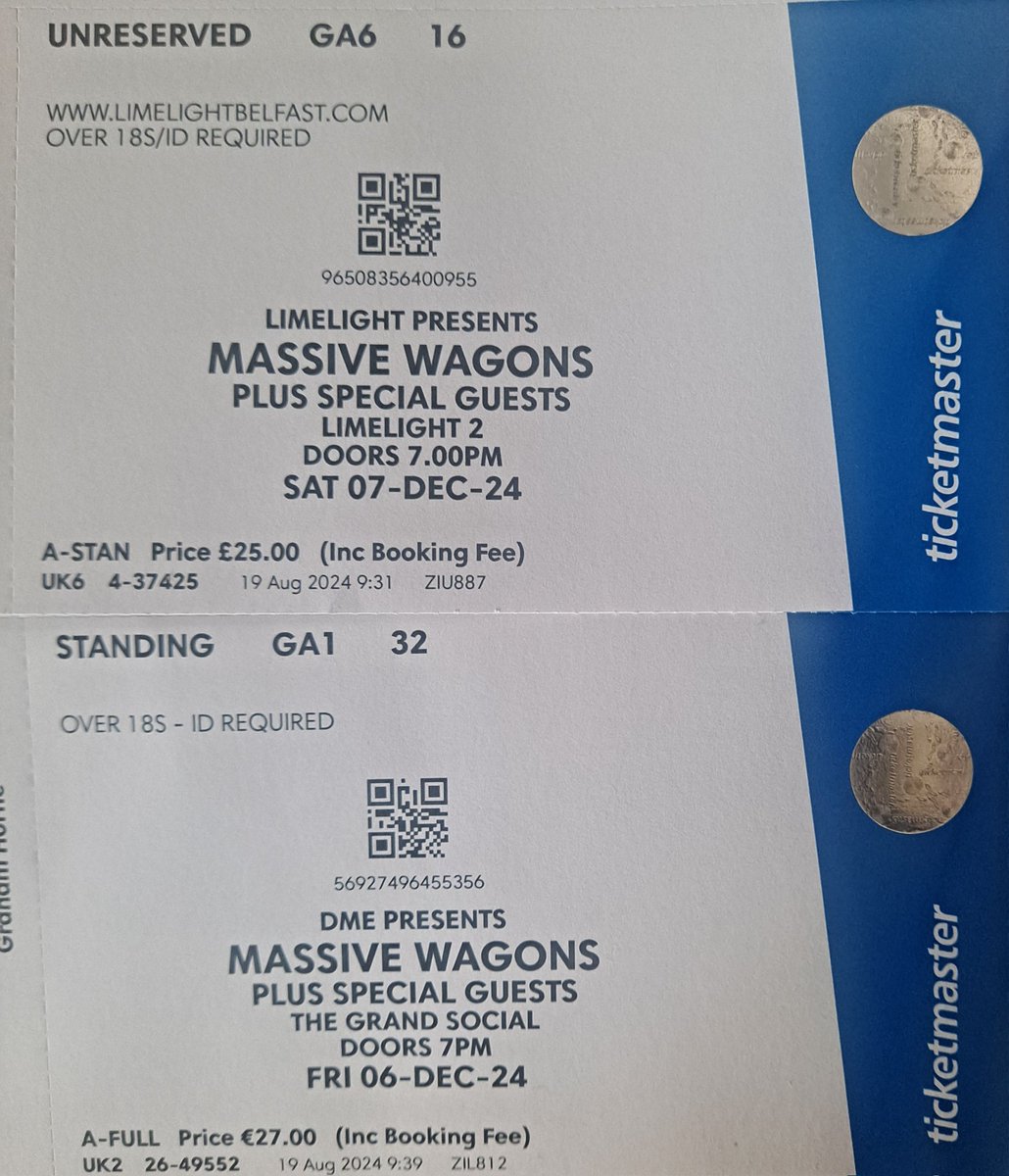 gray1062's tweet photo. @MassiveWagons tickets for the Irish shows arrived today. 🙂🤘🍺 https://t.co/Ja7CeOnoKS