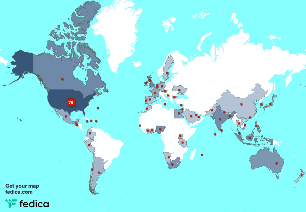 I have 9 new followers from USA last week. See fedica.com/!perrykurtz