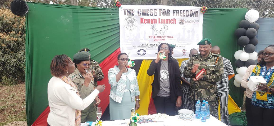 1/4 🚀 We’re thrilled to share the success of #ChessForFreedom launch at Nairobi West Prison, Kenya🏛️. This groundbreaking initiative, spearheaded by <a href="/thegiftofchess/">The Gift of Chess</a>  &amp; <a href="/Faraja_KE/">Faraja Foundation</a> and presided over by Dr. <a href="/salomebeacco/">Dr. Salome M. Beacco, CBS</a>, Principal Secretary <a href="/CorrectionalKE/">State Department for Correctional Services | Kenya</a> aims to empower inmates