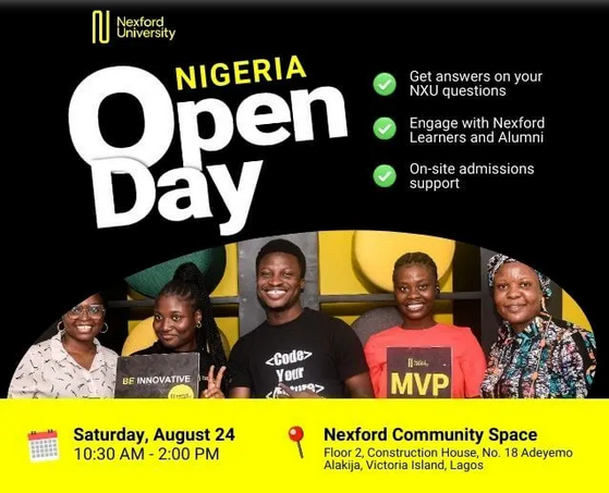 cojmaurice's tweet photo. Have you got questions about Nexford University? 

Have them answered by our Nigeria Team, in Lagos on August 24!

Join us for Nexford's Open Day in Lagos.

Register Here >>> https://t.co/wTtNwPrOOz https://t.co/tBQhko6ODn