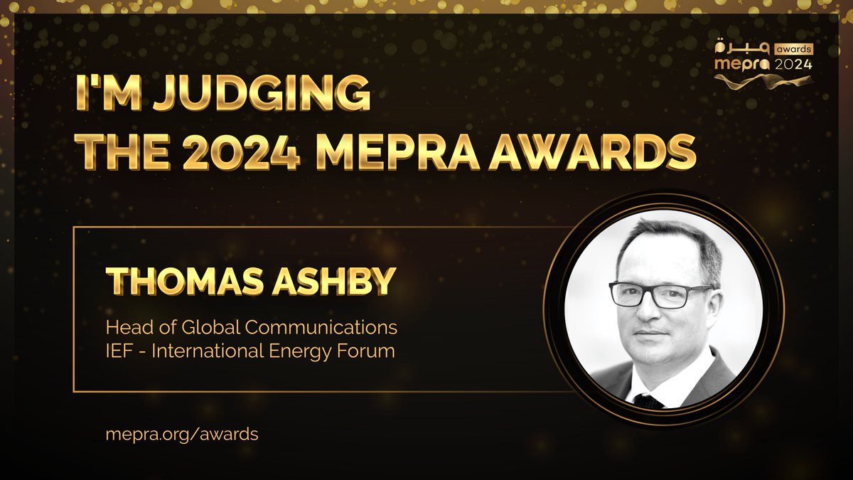 TomAshby's tweet photo. Excited to be a judge for the 2024 MEPRA Awards! 🏆

Don't miss your chance to join the 'Brightest, Boldest, and Bravest' in the PR &amp; Comms industry.

See link for details 🔗  https://t.co/Oo27Fs1fJ4

#MEPRA #MEPRAAwardsJudge #2024MEPRAAwards #MiddleEastPR https://t.co/qqCF71R9Fp