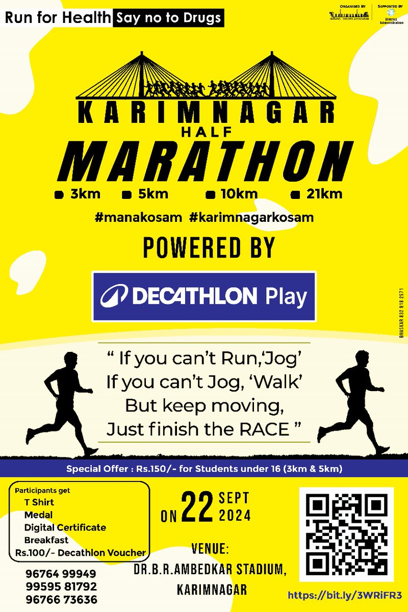 ๐ฎ๐ณ Ravi #GreaterHyderabadActiveMobility (@ravi_1836) on Twitter photo Karimnagar #marathon
#Runners #TelanganaRunners
22 September, Karimnagar
bit.ly/3YOqtFI
<a href="/Collector_KNR/">Collector Karimnagar District</a> <a href="/knr_police/">karimnagar police commissionerate</a> Karimnagar #marathon
#Runners #TelanganaRunners
22 September, Karimnagar
bit.ly/3YOqtFI
<a href="/Collector_KNR/">Collector Karimnagar District</a> <a href="/knr_police/">karimnagar police commissionerate</a>