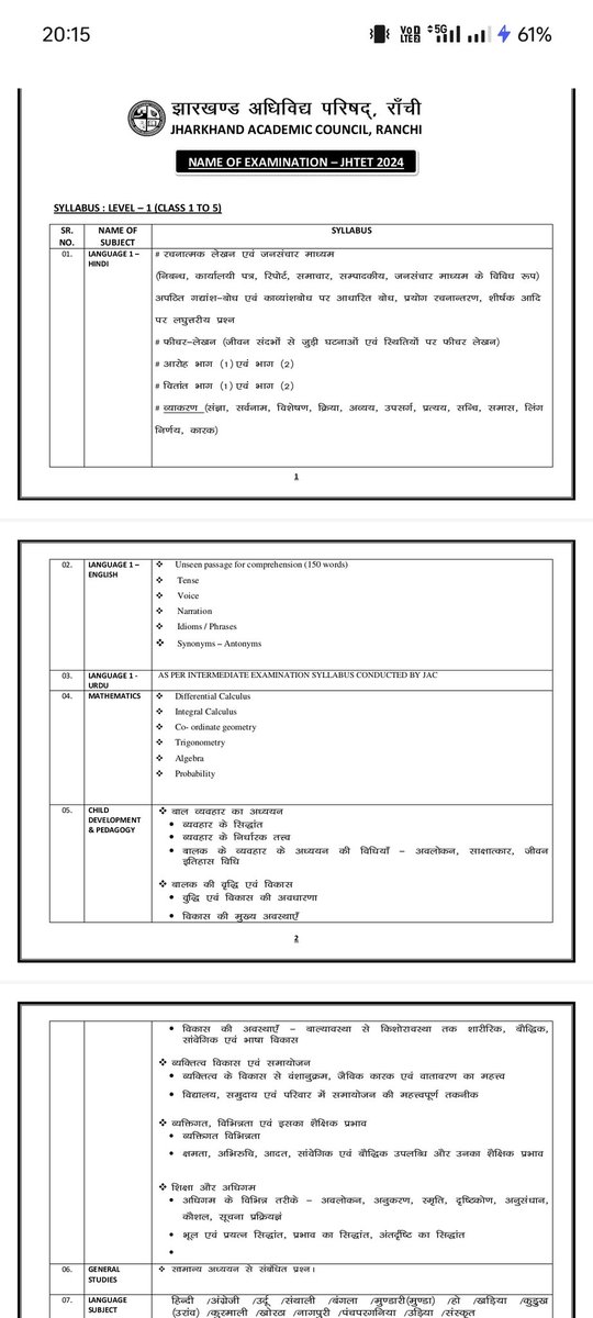 chandandumka1's tweet image. #JTET का इतना भयानक syllabus देख कर Teachers पागल हो गए है,Student कोमा में चले जाएंगे,
क्यों माननीय @HemantSorenJMM जी,ऐसे अधिकारी को रखते है,जो झारखंडी छात्रों का भविष्य बर्बाद करने पर तुले हुए हैl
@JmmJharkhand @JMMKalpanaSoren
@INCJharkhand
@JairamTiger
#Change_JTET_Syllabus