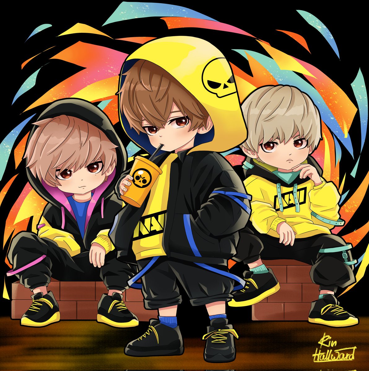 My drawing of the <a href="/natusvincere/">NAVI</a> #BrawlStars team. 
They start their run at LCQ soon so make sure to show them some support ❤️

#bsesports #navination #bscxsps24