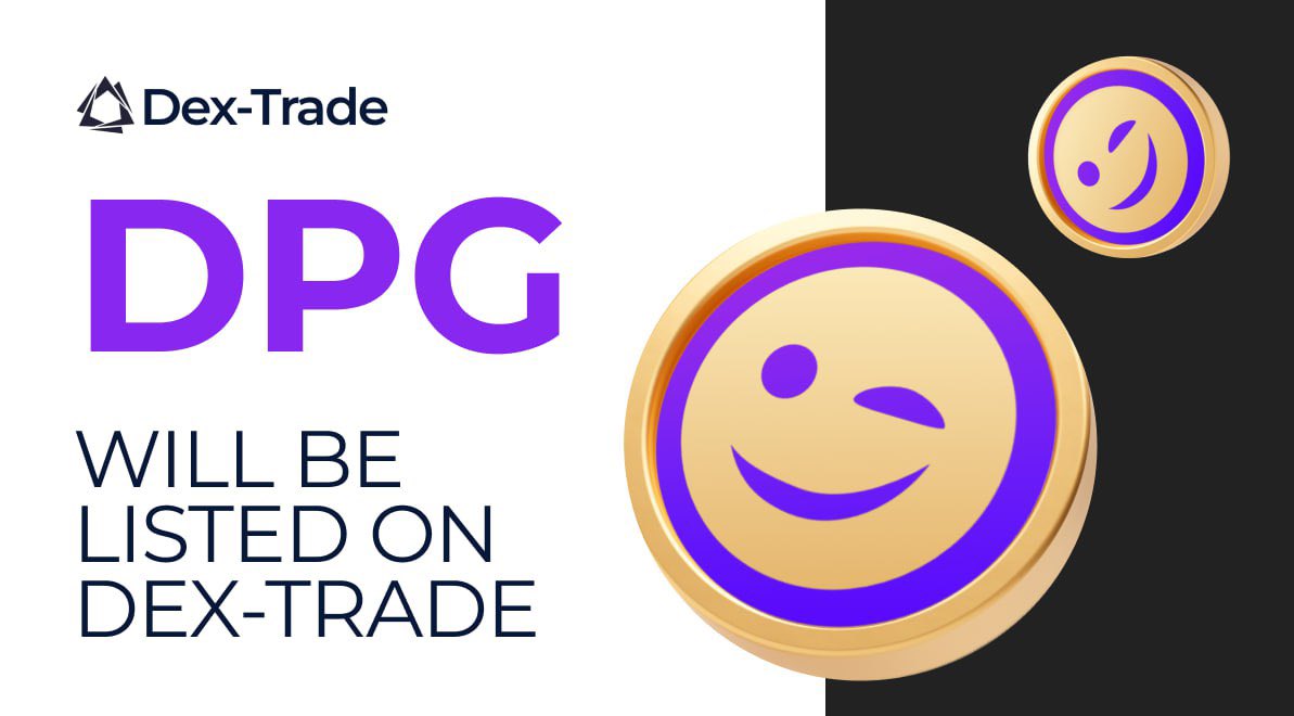 D-pay (DPG) WILL BE LISTED ON DEX-TRADE
We're excited to announce that a new coin, D-pay (DPG), will soon be listed on Dex-Trade Exchange! This new coin will be available for trading on our platform in the coming days, and we can't wait for you to try it out.
The following